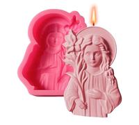 Virgin Mary Candle Mold - Silicone Mold For Virgin Mary Sculpture | Easy Release Craft Supplies For Plaster & Concrete Sculpting