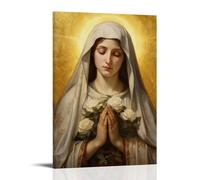 Virgin Mary Canvas Wall Art Poster Christian Poster Prints Our Lady of Guadalupe Painting Catholic Pictures Inspiring Home Wall Decor for Living Room Room Aesthetic Print Art Wall Canvas Modern Bedroo