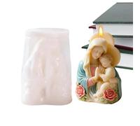 Virgin Mary Casting Molds Reusable Non-Stick Making Mother Child Mould | Holy Family Statue Mold for Gypsum Plaster Fondant Sculpture Thanksgiving Party Offices Home Desk