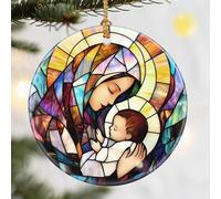 Virgin Mary Christmas Ornament, Dodosky 2.8in Ceramic Religious Xmas Decor, Christmas Tree Ornaments, Xmas Decorations for Tree, Holiday Ornament, Gift Ideas, Christian Gifts, Religious Gifts