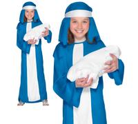 Virgin Mary Costume Nativity Play Christmas Childrens Girls Fancy Dress Age 4-12