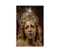 Virgin Mary Crying Statue Poster Decorative Painting Canvas Wall Posters And Art Picture Print Modern Family Bedroom Decor Posters 08x12inch(20x30cm)