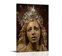 Virgin Mary Crying Statue Poster Decorative Painting Canvas Wall Posters And Art Picture Print Modern Family Bedroom Decor Posters 16x24inch(40x60cm)