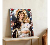 Virgin Mary Diamond Art Kits with Frame for Adults Beginners,Pearls Painting Kits for Adults,5D Special Shape Crystal Rhinestones Painting for Home Wall Decoration 30x40cm-BK16