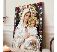 Virgin Mary Diamond Art Kits with Frame for Adults Beginners,Pearls Painting Kits for Adults,5D Special Shape Crystal Rhinestones Painting for Home Wall Decoration 30x40cm-BK20