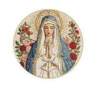 Virgin Mary Embroidery Kit for Beginners, DIY Virgin Mary Cross Stitch Kit, Religious Art Needlepoint Cross Stitching Embroidery Pattern for Adults, Home Decoration Gift