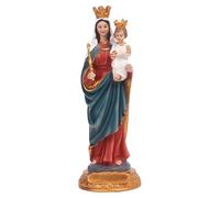 Virgin Mary Figurine 21cm, Resin Blessed Mother Virgin Mary Holding Baby Jesus Statue, Catholic Religious Statues for Home Room Decor, Memorial Statue