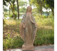 Virgin Mary Garden Statue Outdoor H31” Blessed Catholic Saint Mother of God Large Holy Madonna Resin Religious Sculpture Yard Outside Lawn Tall Praying St Mama Marian Big Painted Lady Magdalene