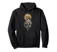 Virgin Mary Gothic Cathedral Icon Devotional Prayer Art Pullover Hoodie
