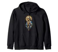 Virgin Mary Gothic Cathedral Icon Devotional Prayer Art Zip Hoodie