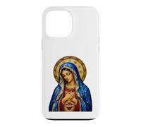 Virgin Mary Heart Sacred Stained Glass Catholic Art Icon Case for iPhone 13 Pro Max