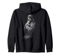 Virgin Mary Holding Baby Jesus Sacred Love Zip Hoodie
