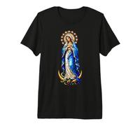 Virgin Mary Immaculate Conception Gothic Mosaic Icon Art Premium T-Shirt
