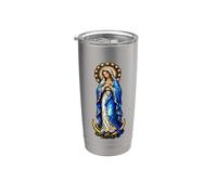Virgin Mary Immaculate Conception Gothic Mosaic Icon Art Stainless Steel Insulated Tumbler