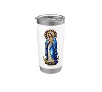 Virgin Mary Immaculate Conception Gothic Mosaic Icon Art Stainless Steel Insulated Tumbler