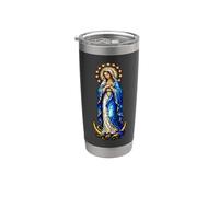 Virgin Mary Immaculate Conception Gothic Mosaic Icon Art Stainless Steel Insulated Tumbler