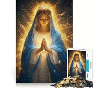 Virgin Mary Jigsaw Puzzle 1000 Mental Recall Game High Accuracy Cutting Craft Interactive Brain Challenge for Home (50x75cm)