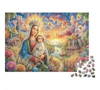 Virgin Mary Jigsaw Puzzle for Game 1000 Pieces Harvest Village Advanced Puzzlers Challenging Puzzle Lovers Anxiety Relief Gift Idea 38x26cm/1000pcs