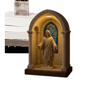 Virgin Mary Lamp Statue | LED Fun Table Lamp - Devotional Night Light for Library Dorm Coffee Bar Bedroom Living Room Reading Nook Christmas Bookshelf Study Halloween