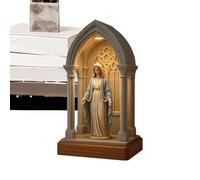 Virgin Mary Lamp Statue, Table Night Light for Bedroom, Dorm, Library, Study, Reading Nook, Coffee Bar, Meditation Space, Christmas, Bookshelf, Workplace, Spiritual Décor, Religious Home Accent