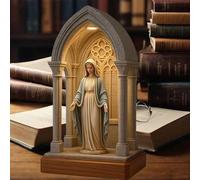 Virgin Mary LED Devotional Table Lamp, 2025 New Elegant Sacred Virgin Mary Statue Night Light,Handmade Catholic Decor Table Lamp, Christian Home Decor with Soft Illumination for Bedroom