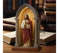 Virgin Mary LED Devotional Table Lamp, 2025 New Elegant Sacred Virgin Mary Statue Night Light,Handmade Catholic Decor Table Lamp, Christian Home Decor with Soft Illumination for Bedroom