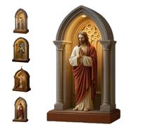 Virgin Mary LED Devotional Table Lamp, Elegant Religious Statue Lamp,Handmade Jesus Catholic Table Light Decor Gift,Soft Eye Protection Night Lights,Home Decor for Faith and Spiritual Comfort (s4)