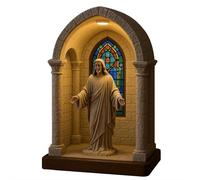 Virgin Mary LED Devotional Table Lamp,Elegant Sacred Virgin Mary Statue Night Light,Handmade Catholic Decor Table Lamp,Christian Home Decor with Soft Illumination for Bedroom Prayer Altar