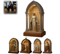 Virgin Mary LED Devotional Table Lamp,Elegant Sacred Virgin Mary Statue Night Light,Handmade Catholic Decor Table Lamp,Christian Home Decor with Soft Illumination for Reading Studying