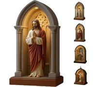 Virgin Mary LED Devotional Table Lamp,Elegant Sacred Virgin Mary Statue Night Light,Handmade Virgin Mary Catholic Decor Table Lamp,Soft Eye Protecting for Studying/Reading,Christian Home Decor