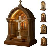 Virgin Mary LED Devotional Table Lamp,Elegant Sacred Virgin Mary Statue Night Light,Handmade Virgin Mary Catholic Decor Table Lamp,Soft Eye Protecting for Studying/Reading,Christian Home Decor