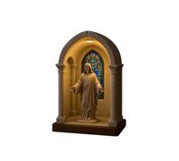 Virgin Mary LED Devotional Table Lamp, Handmade Catholic Religious Night Light with Warm Soft Glow, Sacred Virgin Mary Statue Lamp for Bedroom Prayer Altar Home Decor (C)