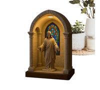 Virgin Mary LED Devotional Table Lamp | LED Virgin Mary Statue Lamp with Soft Illumination | Elegant Handmade Catholic Decor Night Light for Bedroom Dorm Library Reading Nook (C)