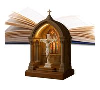 Virgin Mary LED Devotional Table Lamp | LED Virgin Mary Statue Lamp with Soft Illumination | Elegant Handmade Catholic Decor Night Light for Bedroom Dorm Library Reading Nook (D)