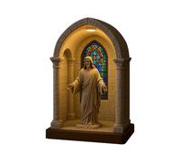 Virgin Mary LED Devotional Table Lamp, Light Up Sacred Virgin Mary Statue, Religious Decor Night Light, Desktop Ornament Lamp for Bedroom Living Room