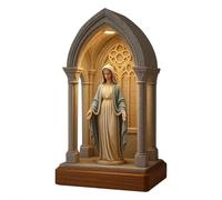 Virgin Mary LED Devotional Table Lamp,New Handmade Virgin Mary Catholic Decor Table Lamp,Soft Eye Protecting Sacred Virgins Marys Statue Night Light for Bedroom Living,Room, Studying,Reading