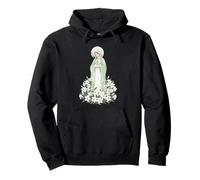Virgin Mary Lily Catholic Devotional Pullover Hoodie