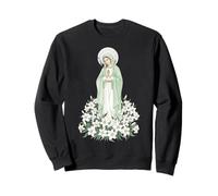 Virgin Mary Lily Catholic Devotional Sweatshirt