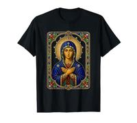 Virgin Mary Ornate Medieval Cathedral Icon Sacred Prayer Art Value Graphic T-Shirt