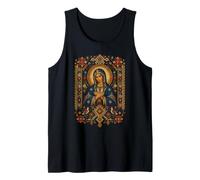 Virgin Mary Orthodox Prayer Folk Floral Sacred Icon Art Tank Top