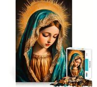 Virgin Mary Painting 1000 Piece Teenager Puzzles Brain Boosting Play Tight Interlock No Gaps Relaxing Indoor Group Activity (50x75cm)