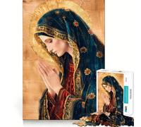 Virgin Mary Painting Jigsaw Puzzles for Adults 1000 Mind Boost Game Uniform Size Precise Pieces Travel-friendly Brain Game Gift (38x52cm)