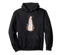 Virgin Mary Pink Floral Catholic Prayer Pullover Hoodie