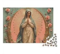 Virgin Mary Prayer 1000 Piece Premium Cardboard Religious Icon Style Puzzle Bundle, Logic Game Adults, Stress Relief, Gift & Couple Puzzle Activity 52x38cm/1000pcs
