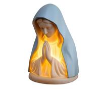 Virgin Mary Prayer Night Light - Elegant Religious Statue Lamp, LED Devotional Table Lamp Handmade Resin Virgin Mary Statue, Religious Lamp for Bedroom and Living Room Decor (1pcs)