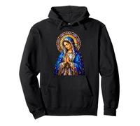 Virgin Mary Praying Medieval Cathedral Mosaic Art Portrait Pullover Hoodie