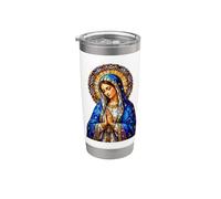 Virgin Mary Praying Medieval Cathedral Mosaic Art Portrait Stainless Steel Insulated Tumbler