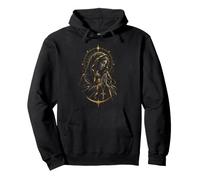 Virgin Mary Praying With Rosary Catholic Devotional Icon Pullover Hoodie