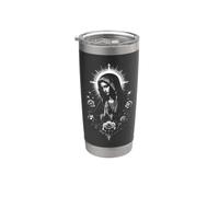 Virgin Mary Praying with Roses Gothic Catholic Sacred Art Stainless Steel Insulated Tumbler