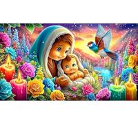 Virgin-Mary Puzzle Game 1000 Piece Recycled Paper Impossible Hard Difficult Challenging for The Whole for Women, Gifts for Men 38x52cm/1000pcs